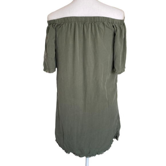 Glam Green Off The Shoulder Tunic Top Size Small - Picture 2 of 7